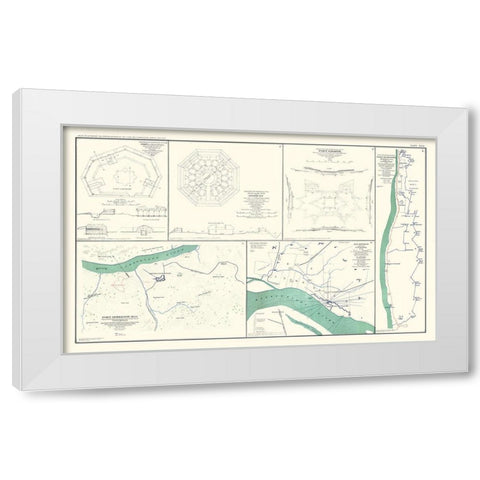 Major Fort Plans Tennessee - Lamont 1894 White Modern Wood Framed Art Print by Lamont