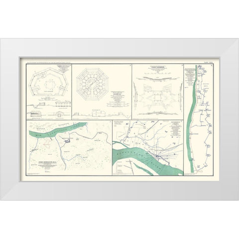 Major Fort Plans Tennessee - Lamont 1894 White Modern Wood Framed Art Print by Lamont