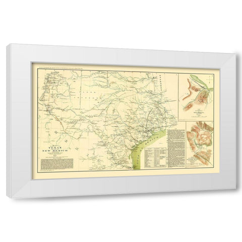 Texas Part of New Mexico - US Army Corps 1857 White Modern Wood Framed Art Print by US Army Corps