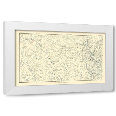 Texas Louisiana Arkansas - Bien 1895 White Modern Wood Framed Art Print by Bien