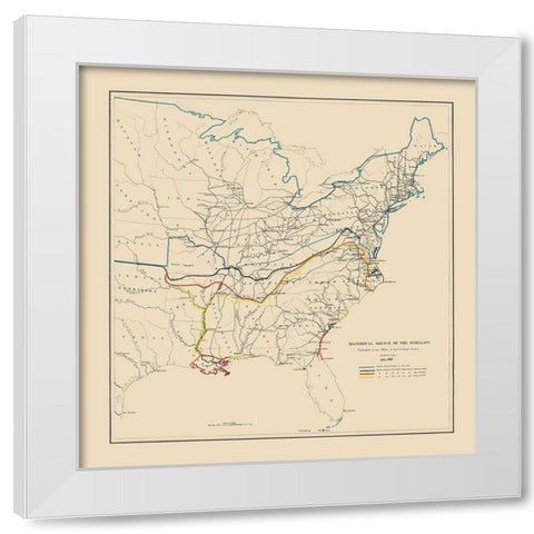 Historical Sketch of Rebellion July - Bache 1862 White Modern Wood Framed Art Print by Bache