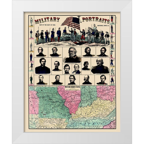 Western Border States Military Portraits White Modern Wood Framed Art Print by Lloyd