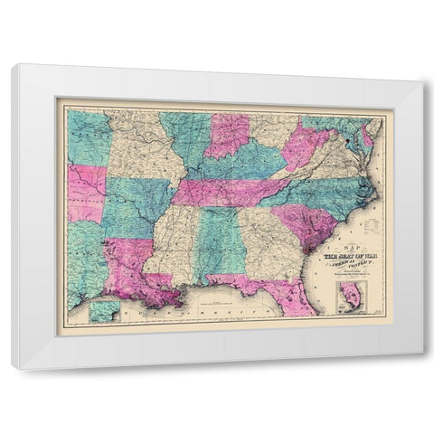 War to Accompany the American Conflict - Case 1865 White Modern Wood Framed Art Print by Case