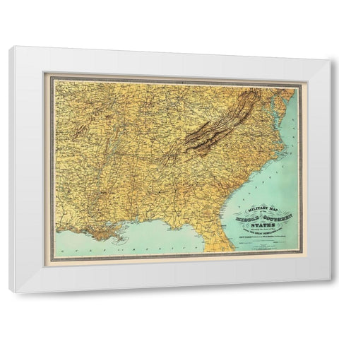 Middle Southern United States Seat of War White Modern Wood Framed Art Print by Schaus
