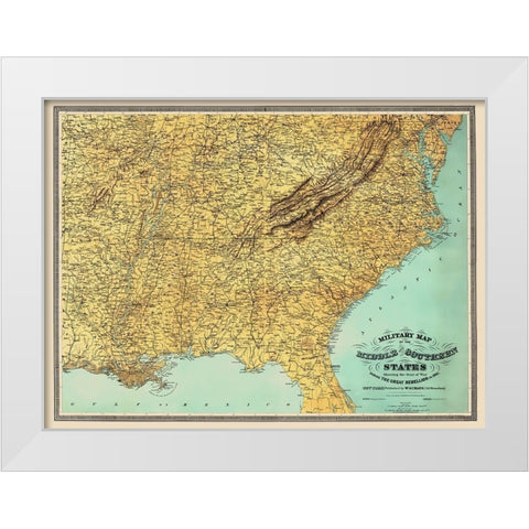 Middle Southern United States Seat of War White Modern Wood Framed Art Print by Schaus
