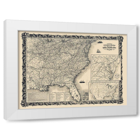 Statistical Military Middle Southern States White Modern Wood Framed Art Print by Thayer