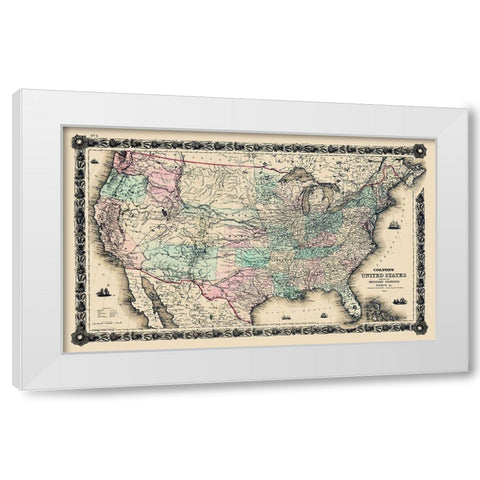 United States Military Stations Forts - Colton White Modern Wood Framed Art Print by Colton