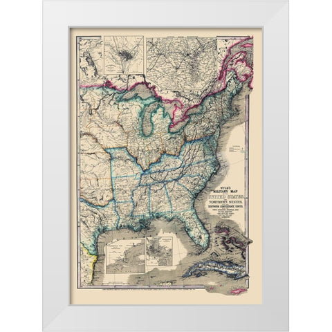 United States Military - Wyld 1861 White Modern Wood Framed Art Print by Wyld