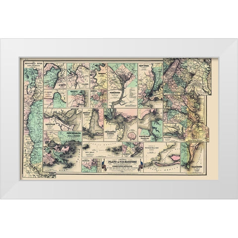 United States Harbors Fort Seaboard Interior White Modern Wood Framed Art Print by Colton