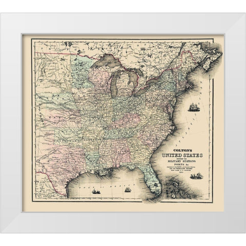 United States Military Stations Forts - Colton White Modern Wood Framed Art Print by Colton