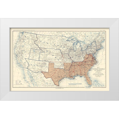 Geographical Divisions Departments December 1862 White Modern Wood Framed Art Print by Bien
