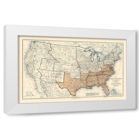 Geographical Divisions Departments June 1862 White Modern Wood Framed Art Print by Bien