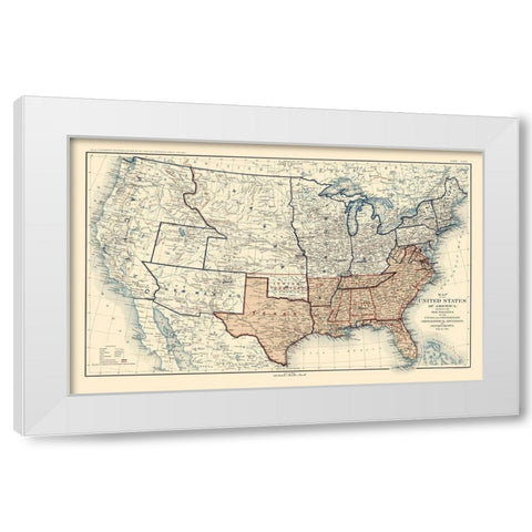 Geographical Divisions Departments December 1861 White Modern Wood Framed Art Print by Bien