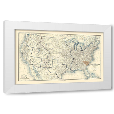 Geographical Divisions Departments December 1860 White Modern Wood Framed Art Print by Bien