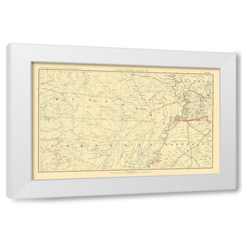 Parts of South Central United States - Bien 1895 White Modern Wood Framed Art Print by Bien