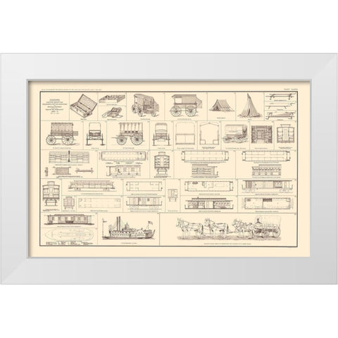 Diagrams the Sick Wounded Medical Supplies White Modern Wood Framed Art Print by Bien