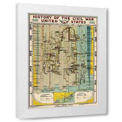 Civil War Comparative Synoptical Chart White Modern Wood Framed Art Print by Bathurst