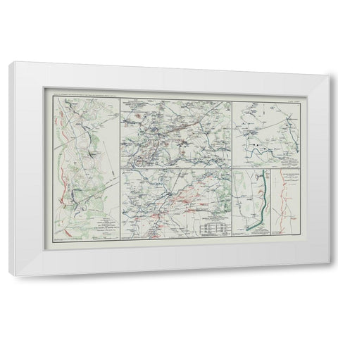 Army of Potomac 5 Views - Bien 1894 White Modern Wood Framed Art Print by Bien