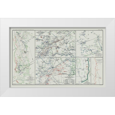 Army of Potomac 5 Views - Bien 1894 White Modern Wood Framed Art Print by Bien