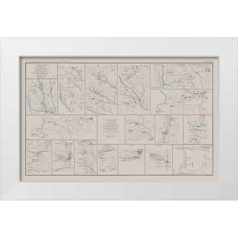 Savannah to Washington - Bien 1894 White Modern Wood Framed Art Print by Bien