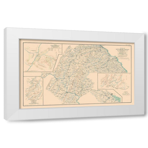 Gettysburg Campaign Battle of McDowell - Bien 1894 White Modern Wood Framed Art Print by Bien