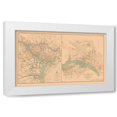 Defenses of Washington Richmond Virginia White Modern Wood Framed Art Print by Bien