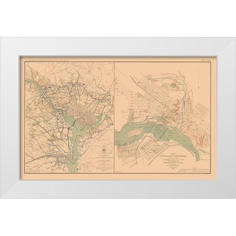 Defenses of Washington Richmond Virginia White Modern Wood Framed Art Print by Bien