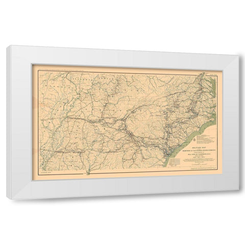 General Sherman Marches 1863 to 1865 - Bien 1894 White Modern Wood Framed Art Print by Bien