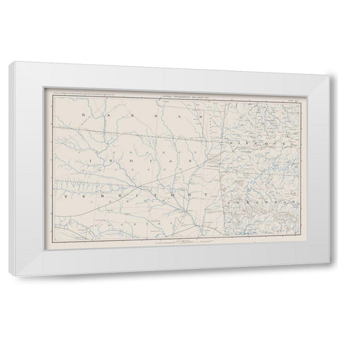 Kansas Missouri Arkansas - Bien 1894 White Modern Wood Framed Art Print by Bien