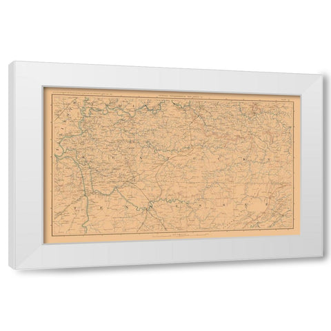 Illinois Indiana Tennessee Kentucky - Bien 1894 White Modern Wood Framed Art Print by Bien