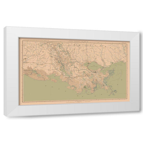 Louisianna Mississippi Theatre of War - Bien 1894 White Modern Wood Framed Art Print by Bien