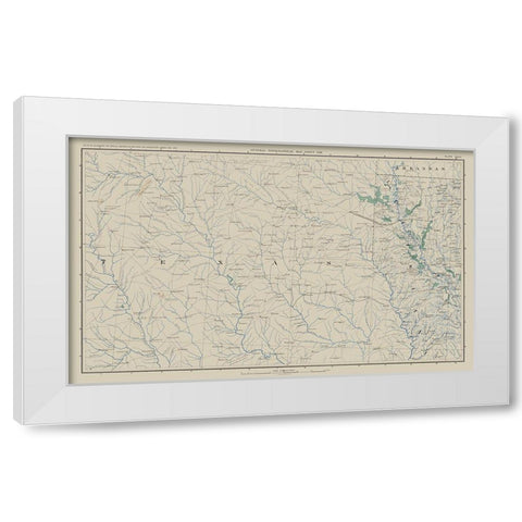 Texas Louisiana Arkansas - Bien 1894 White Modern Wood Framed Art Print by Bien