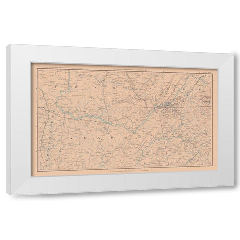 Mississippi Tennessee Alabama Georgia - Bien 1894 White Modern Wood Framed Art Print by Bien