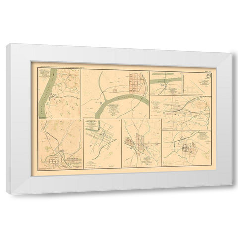 Defenses 9 Views - Bien 1894 White Modern Wood Framed Art Print by Bien