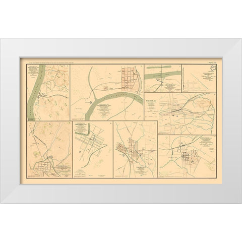 Defenses 9 Views - Bien 1894 White Modern Wood Framed Art Print by Bien