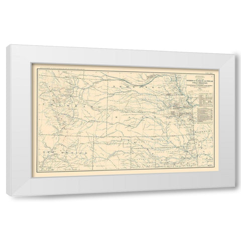 War Department Kansas Texas Indian Territory White Modern Wood Framed Art Print by Bien