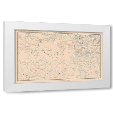 Indian Territory Texas Arkansas - Bien 1894 White Modern Wood Framed Art Print by Bien