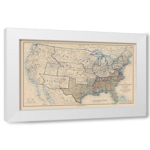 United States Union Confederation Lines 1862 White Modern Wood Framed Art Print by Bien