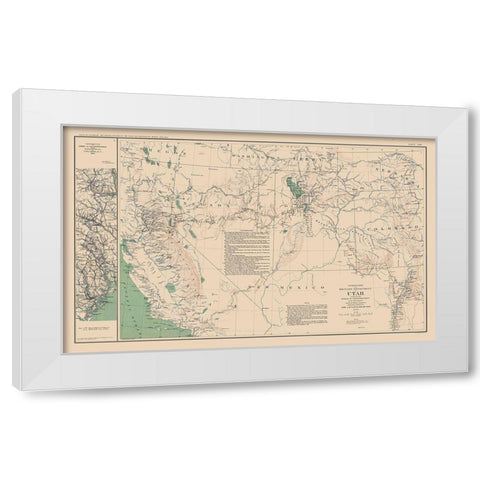 Utah Tennessee Military Department - Bien 1894 White Modern Wood Framed Art Print by Bien