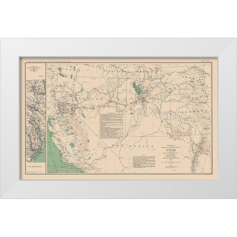 Utah Tennessee Military Department - Bien 1894 White Modern Wood Framed Art Print by Bien