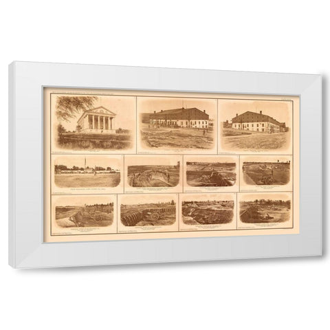 Rebel Federal Forts Georgia Virginia- Bien 1894 White Modern Wood Framed Art Print by Bien