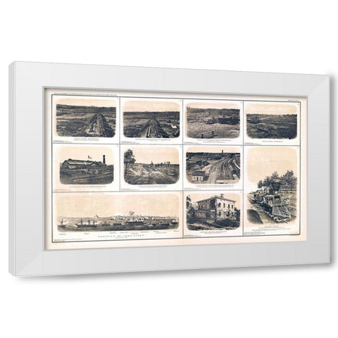 Rebel Lines Georgia Tennessee - Bien 1894 White Modern Wood Framed Art Print by Bien