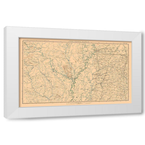 Arkansas Tennessee Mississippi - Bien 1894 White Modern Wood Framed Art Print by Bien