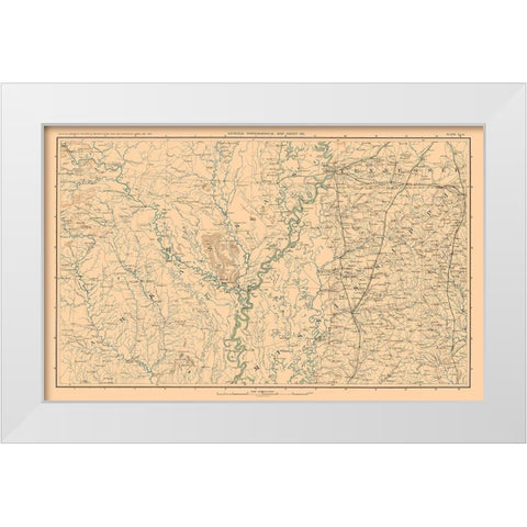 Arkansas Tennessee Mississippi - Bien 1894 White Modern Wood Framed Art Print by Bien