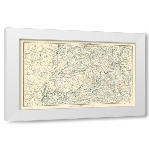 Illinois Indiana Kentucky Ohio - Bien 1894 White Modern Wood Framed Art Print by Bien