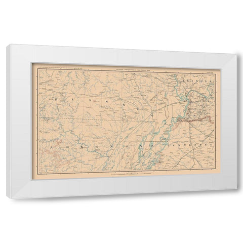 Missouri Arkansas Tennessee Illinois - Bien 1894 White Modern Wood Framed Art Print by Bien