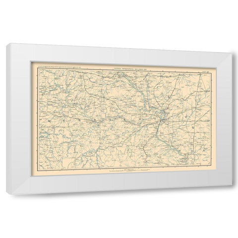 Missouri Illinois - Bien 1894 White Modern Wood Framed Art Print by Bien