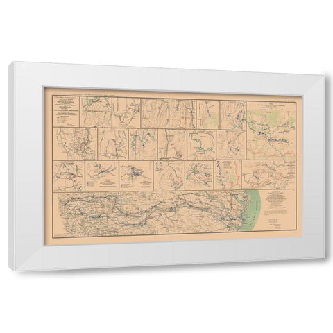 Campaigns from Chattanooga to Atlanta - Bien 1894 White Modern Wood Framed Art Print by Bien