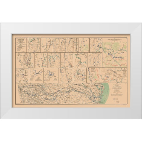 Campaigns from Chattanooga to Atlanta - Bien 1894 White Modern Wood Framed Art Print by Bien