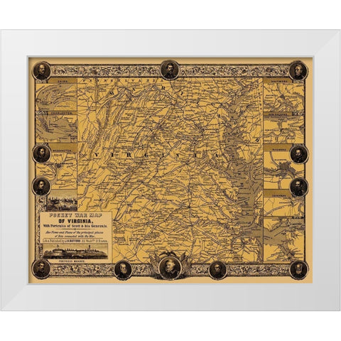 Virginia Pocket War - Bufford 1861 White Modern Wood Framed Art Print by Bufford